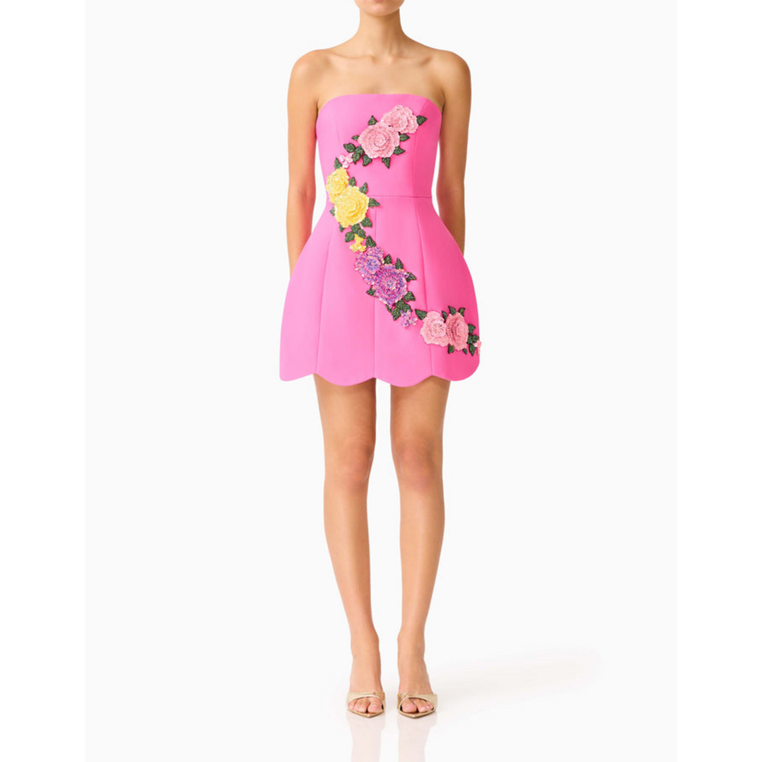 Elliatt Laurentia Tulip Mini Dress in Fuchsia Pink