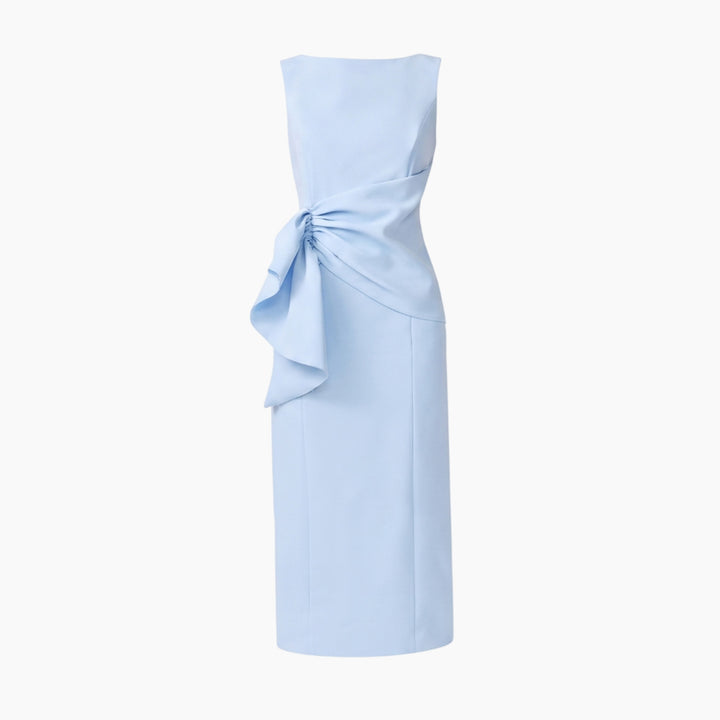 Elliatt Liora Draped Ruffle Midi Dress Sky Blue