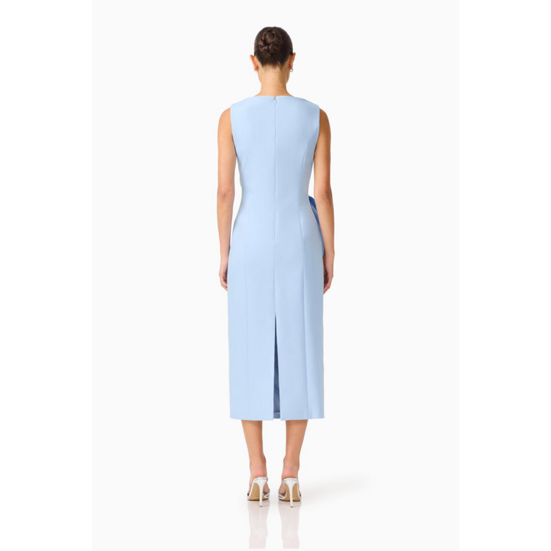 Elliatt Liora Draped Ruffle Midi Dress Sky Blue