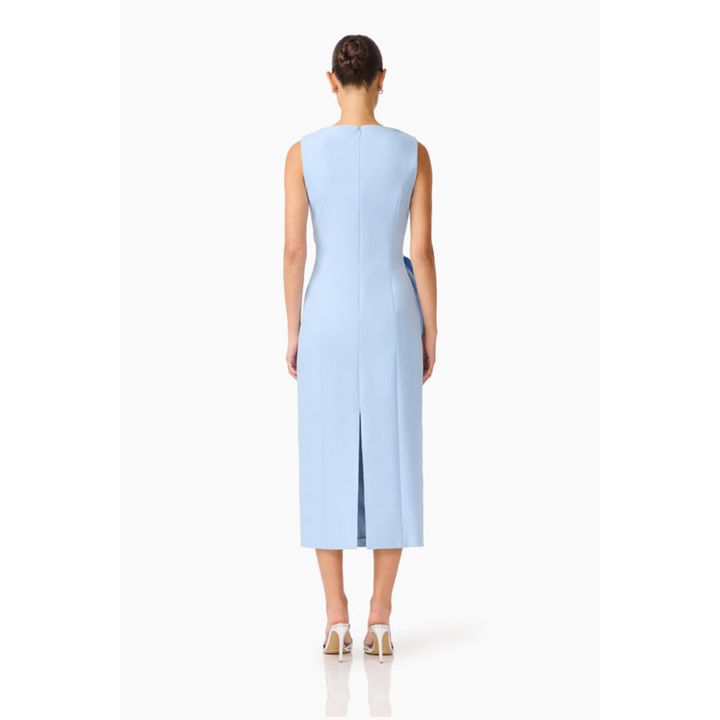 Elliatt Liora Draped Ruffle Midi Dress Sky Blue