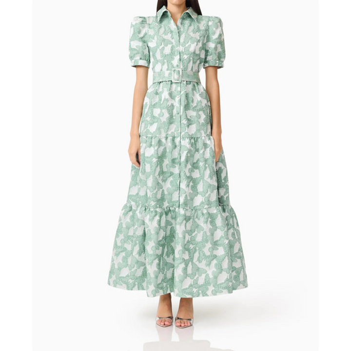Elliatt Lisette Puff Sleeve Maxi Dress Seagreen