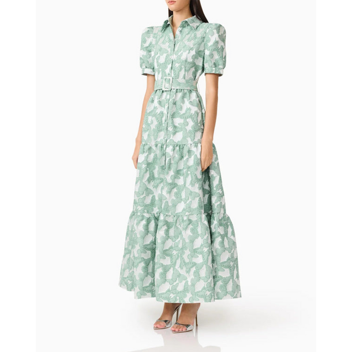 Elliatt Lisette Puff Sleeve Maxi Dress Seagreen