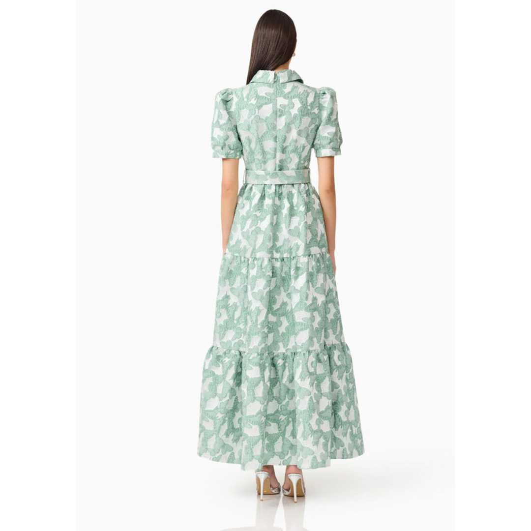 Elliatt Lisette Puff Sleeve Maxi Dress Seagreen
