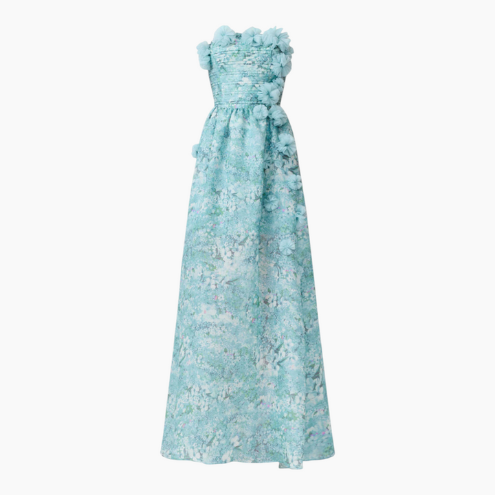 Elliott Faye Strapless Gown in Blue