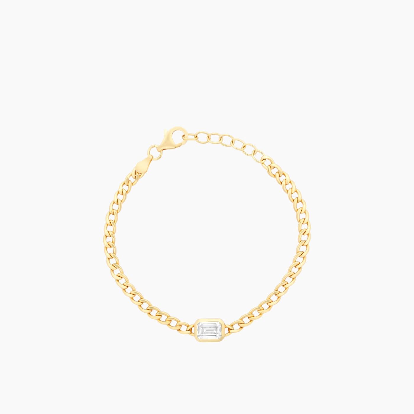 Joy Jewels Emerald Cut Curb Chain Bracelet Joy Jewels Emerald Cut Curb Chain Bracelet