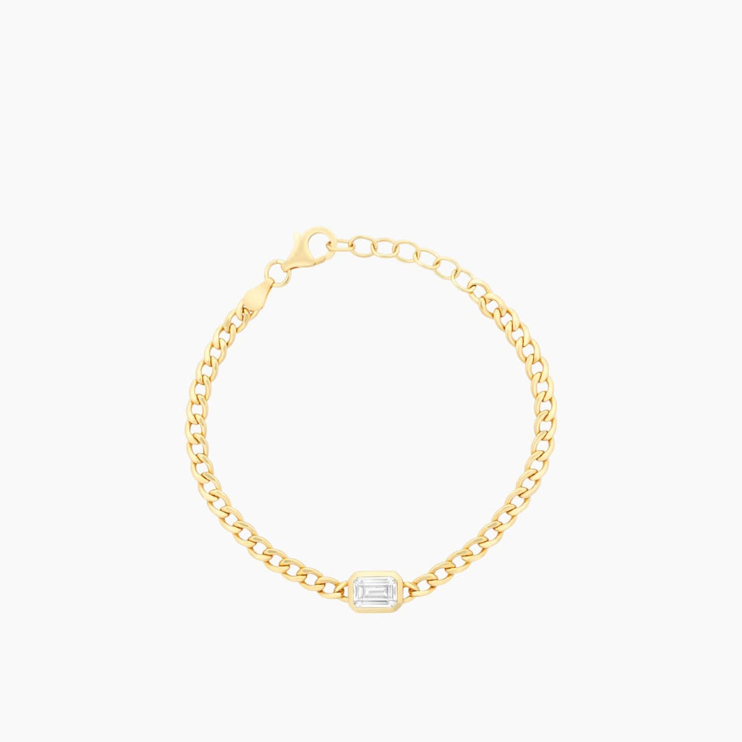 Joy Jewels Emerald Cut Curb Chain Bracelet