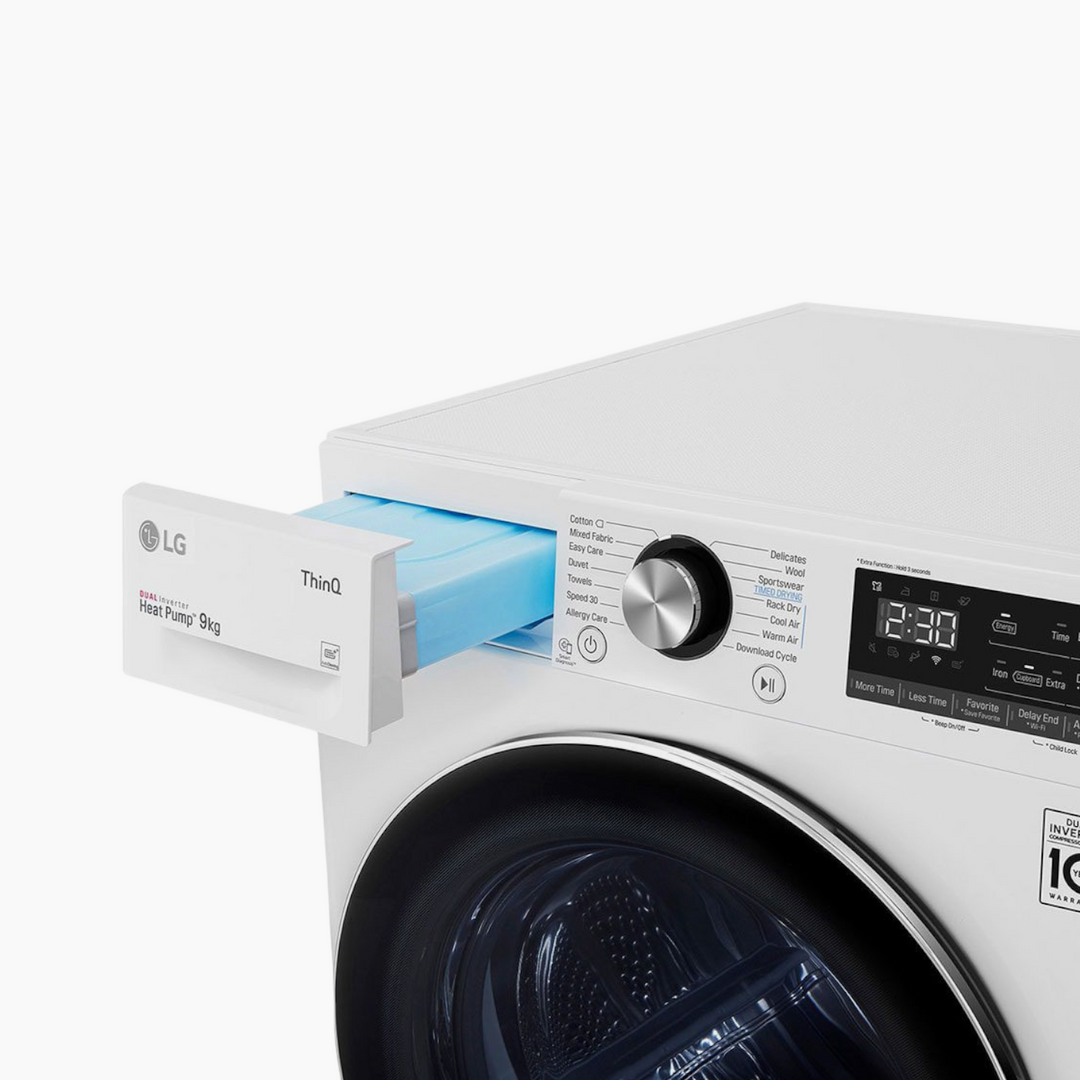 LG Energy Saving Dryer 9KG Dual Heat Pump White