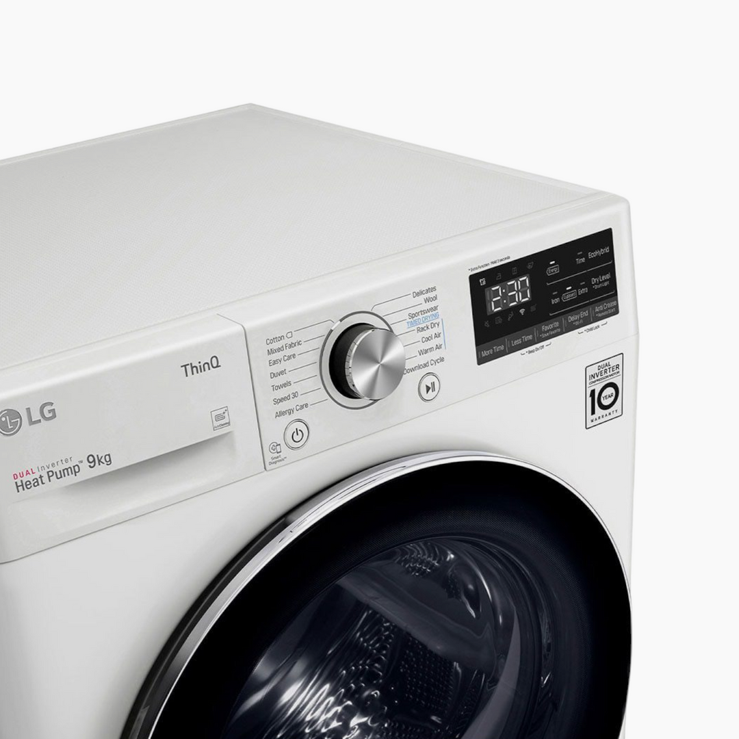 LG Energy Saving Dryer 9KG Dual Heat Pump White