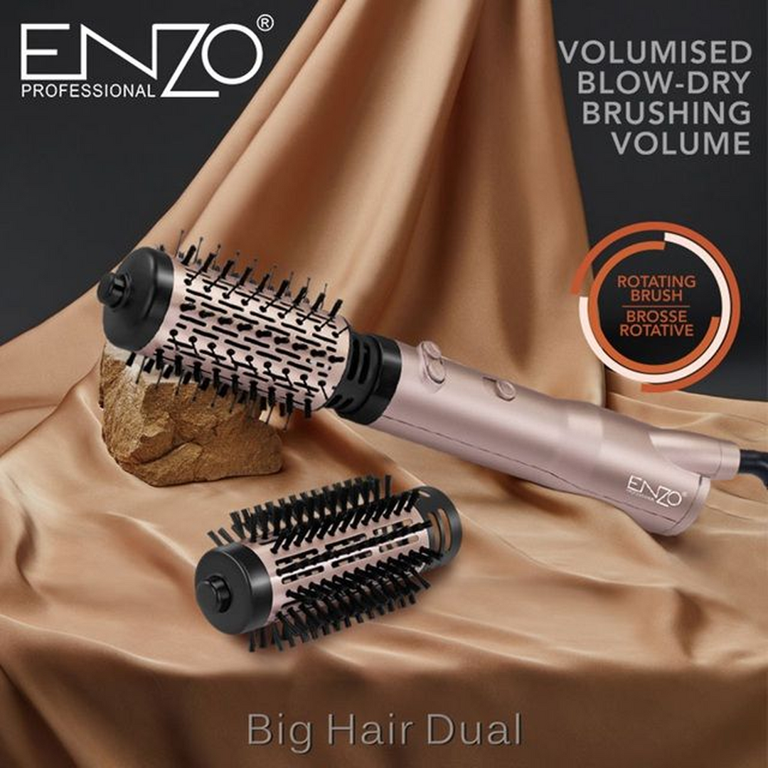Enzo 2-in-1 Rotating Hair Brush