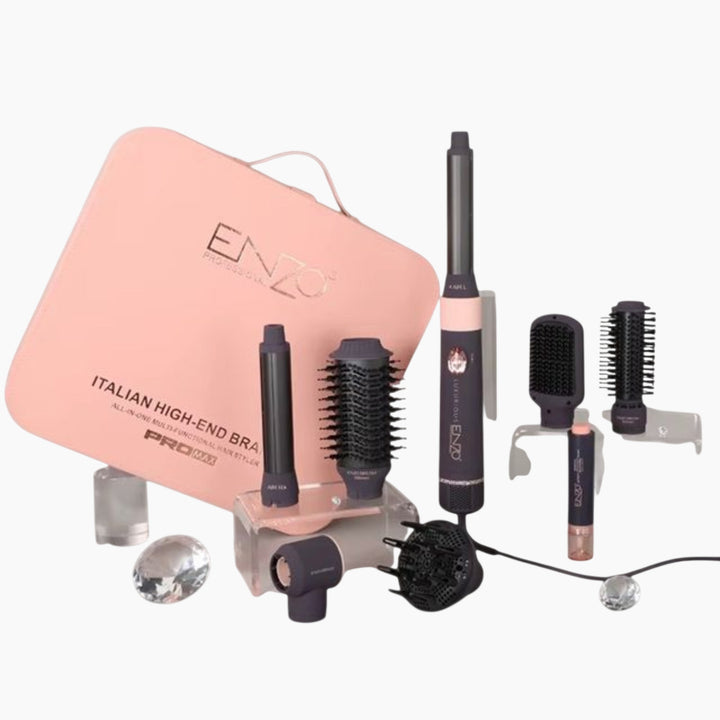 Enzo 7-in-1 Hair Package, 1500W, with Leather Bag and Hair Serum
