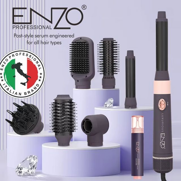 Enzo 7-in-1 Hair Package, 1500W, with Leather Bag and Hair Serum