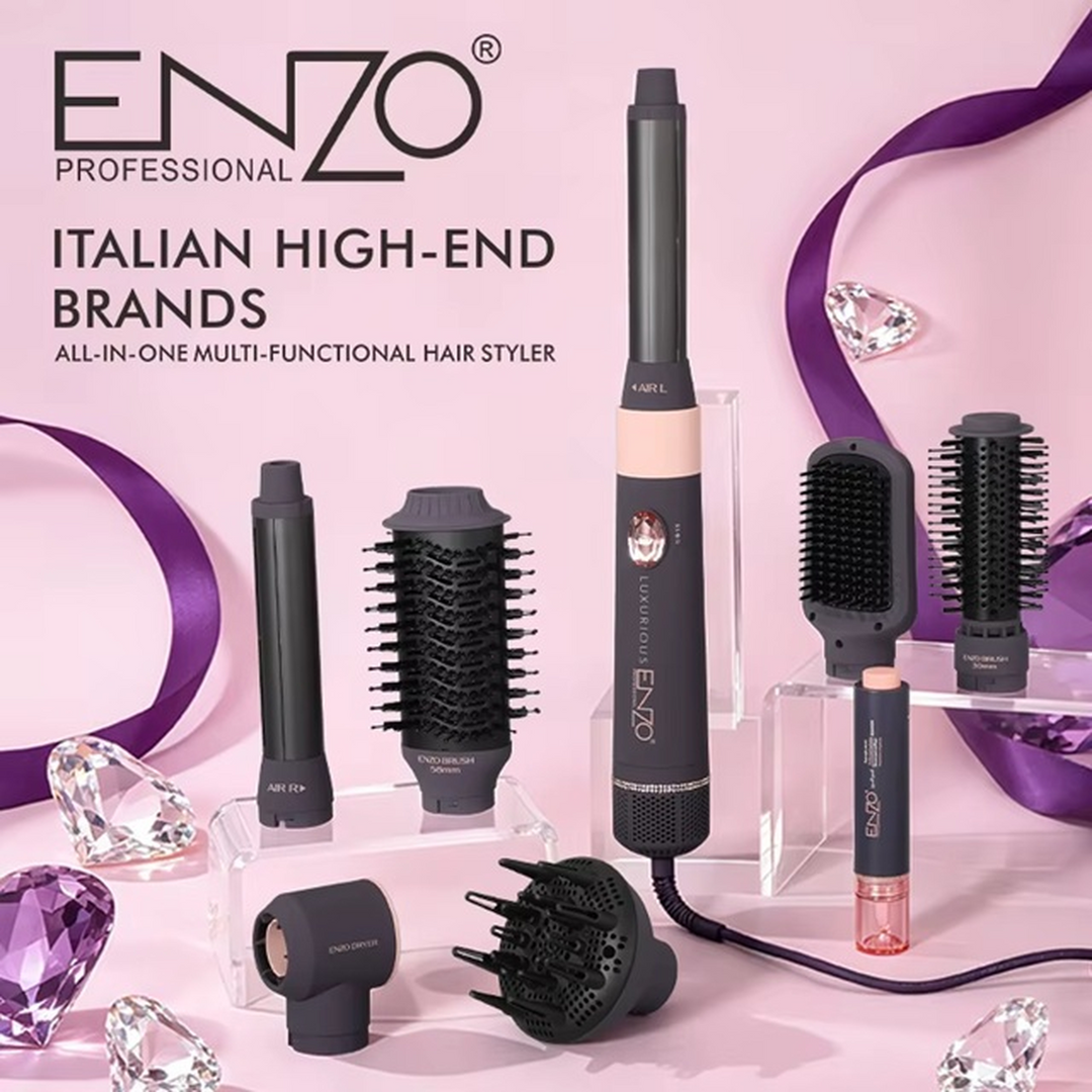 Enzo 7-in-1 Hair Package, 1500W, with Leather Bag and Hair Serum