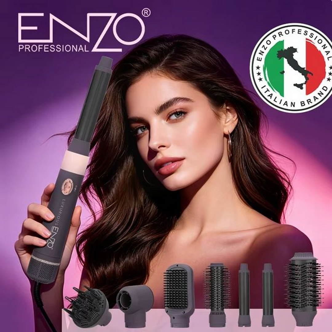 Enzo 7-in-1 Hair Package, 1500W, with Leather Bag and Hair Serum