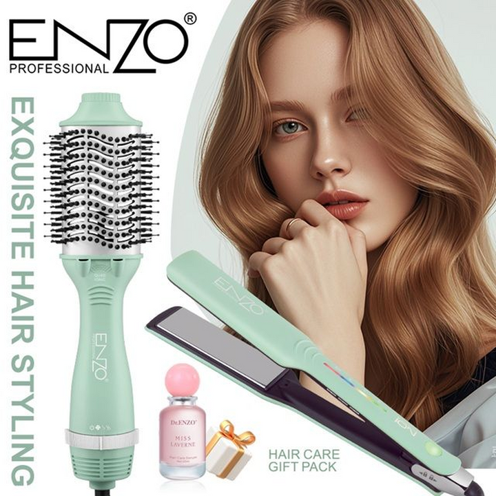 Enzo Dual Hair Package (Brush and Straightener)