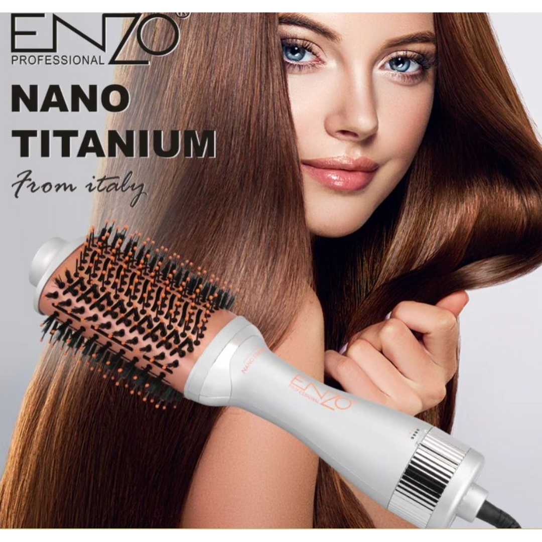 Enzo Hair Dryer Brush with Nano Titanium Technology, 1500W