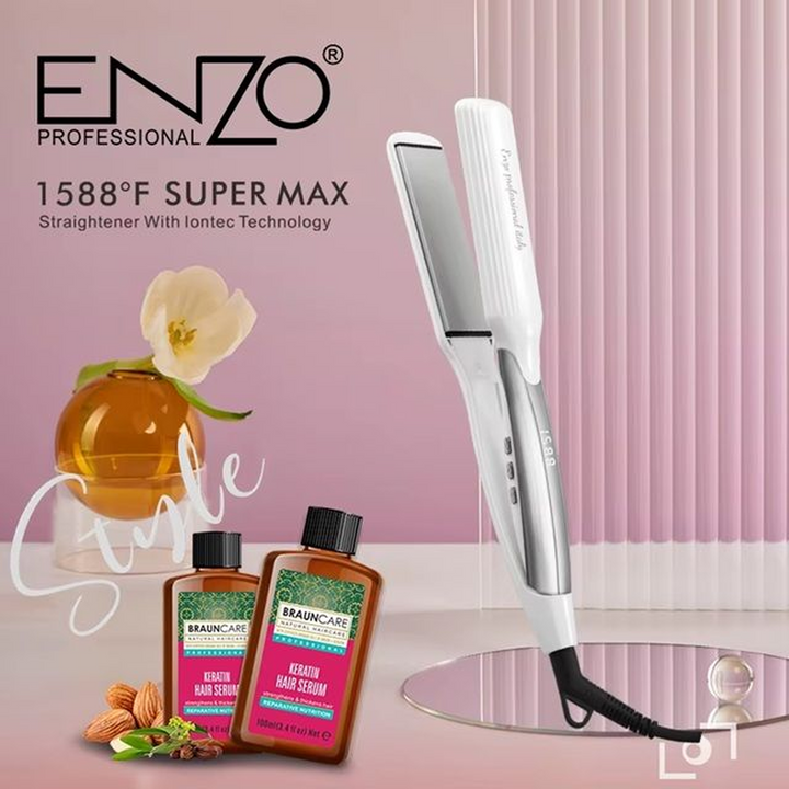 Enzo Straightener in Multiple Colors with Keratin Serum