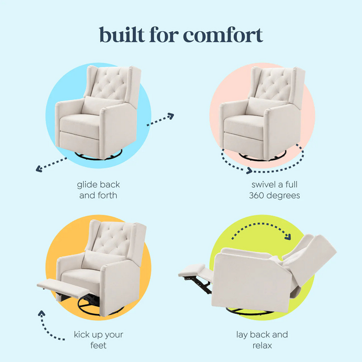 Davinci Everly recliner and swivel glider in eco-performance fabric