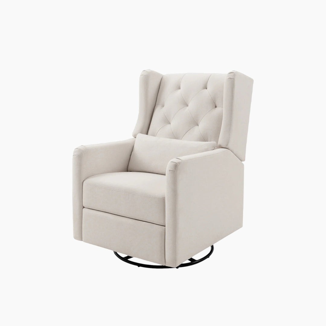 Davinci Everly recliner and swivel glider in eco-performance fabric with tufted back