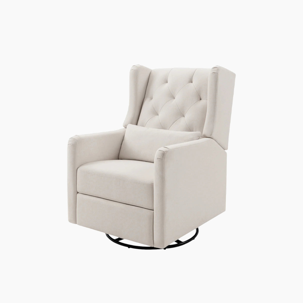 Davinci Everly recliner and swivel glider in eco-performance fabric with tufted back
