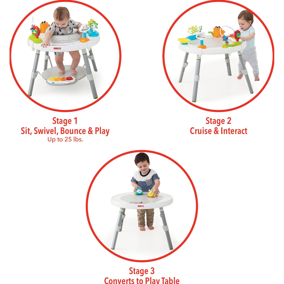 Skip Hop 3-stage activity center with rotating seat and discovery window