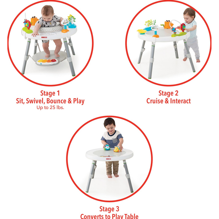 Skip Hop 3-stage activity center with rotating seat and discovery window