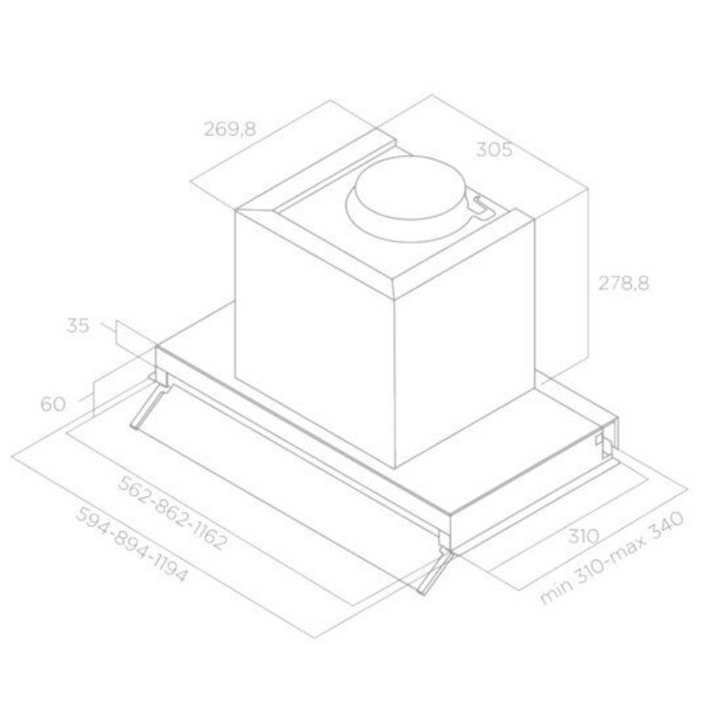 Turbo Air Facile Ix 120cm Wall-Mounted Hood