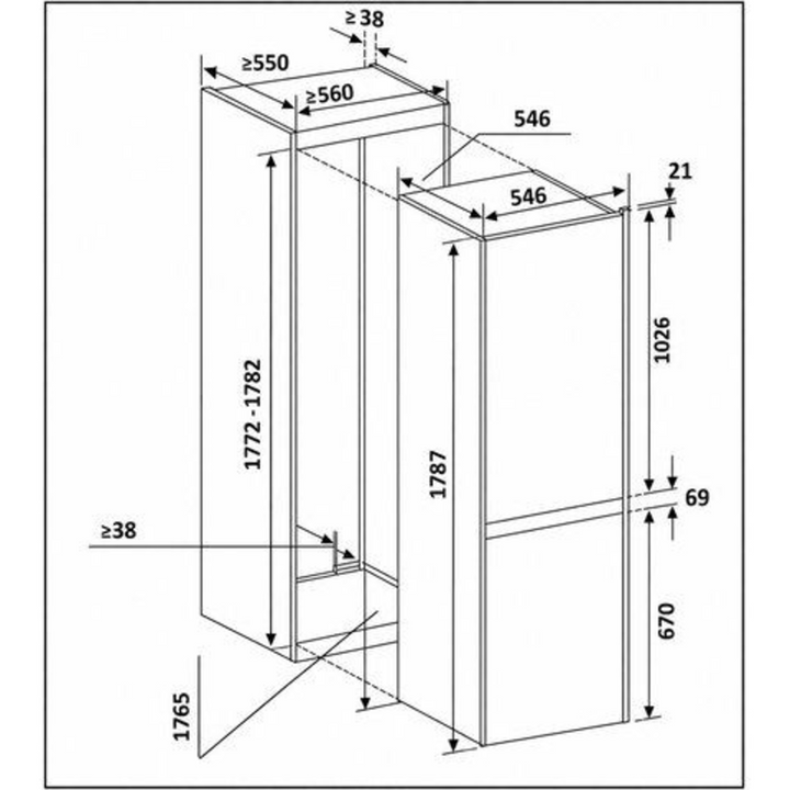 METALUX Fridge Freezer 253L