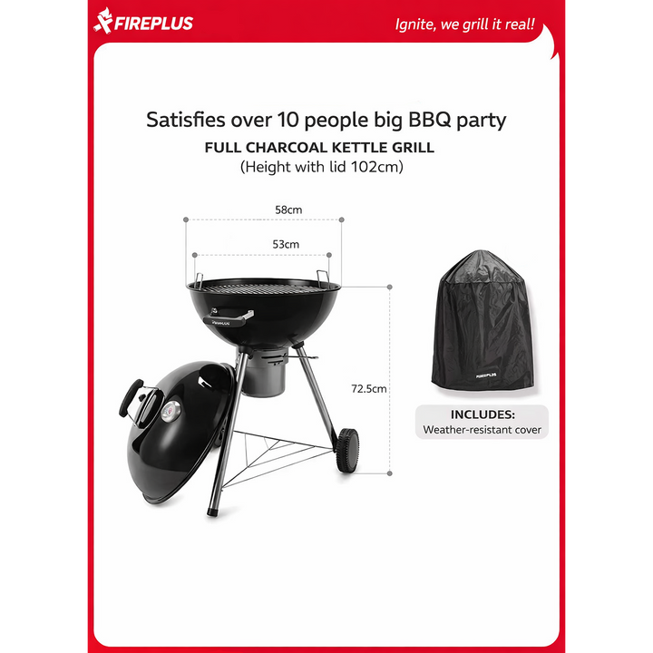 FIREPLUS Charcoal BBQ Grill