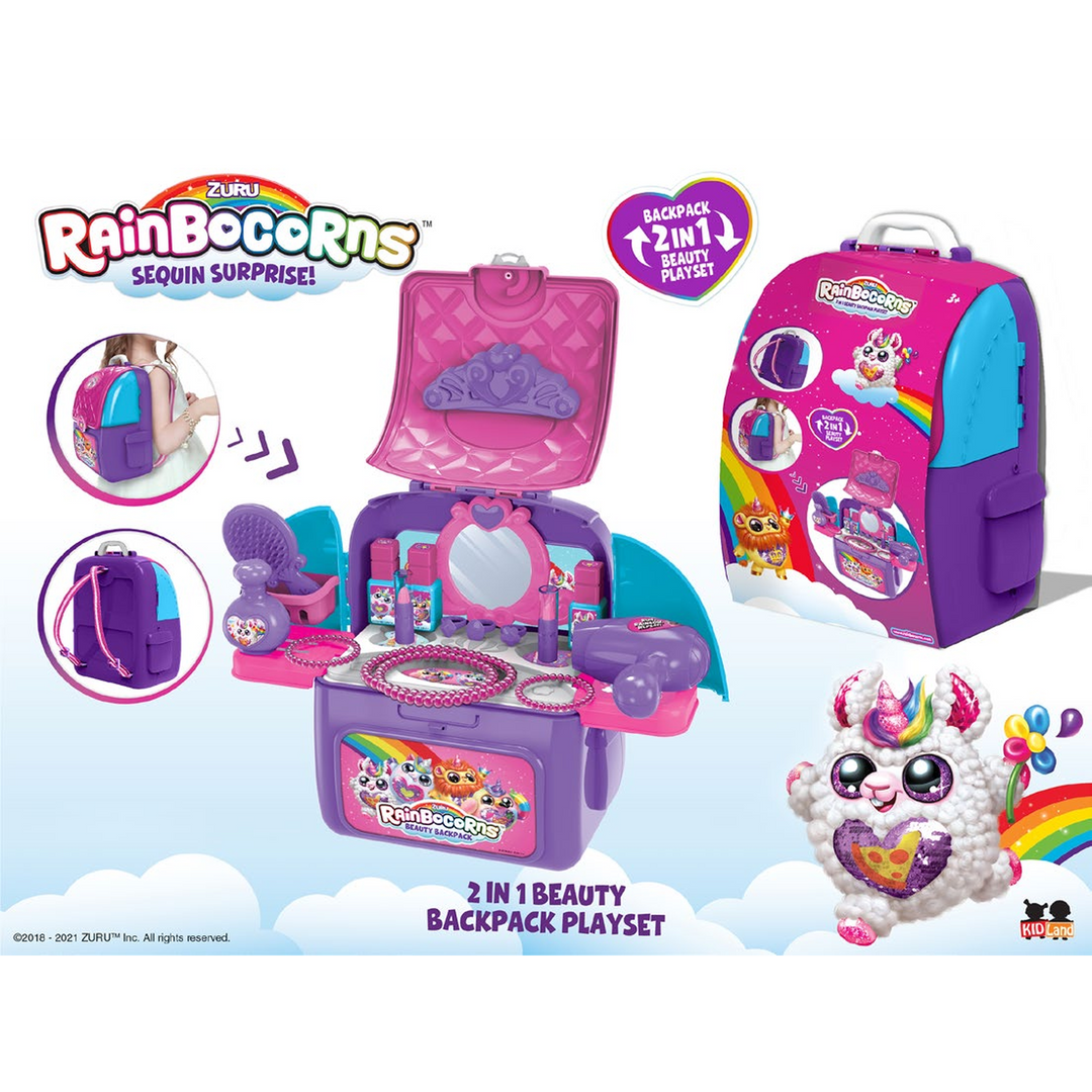 Fk 2 In 1 Beauty Play Set In Backpack - Rainbocorns