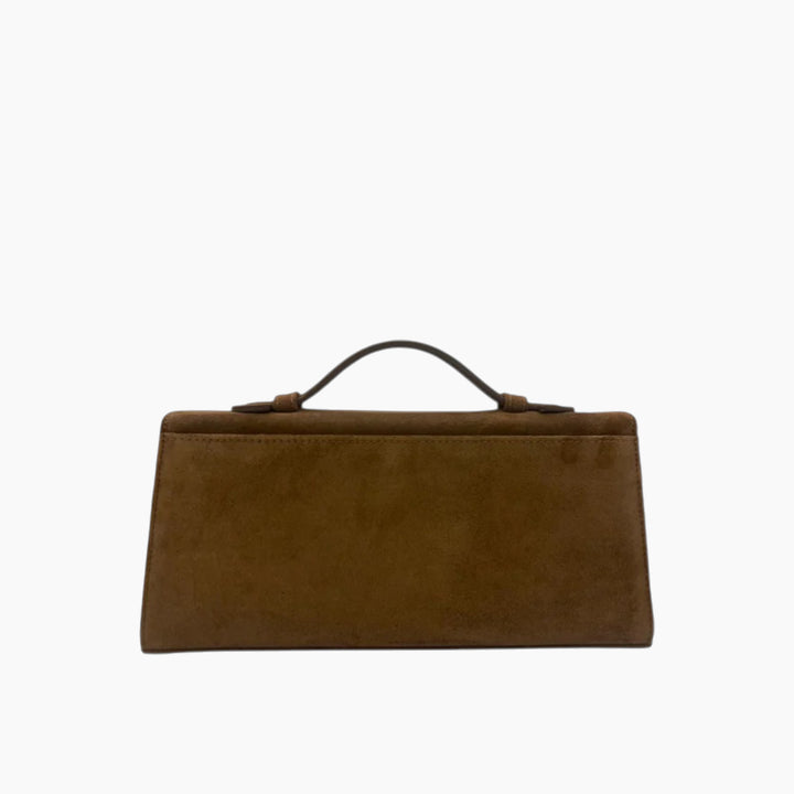 Farah Asmar Olive Suede Lara Clutch