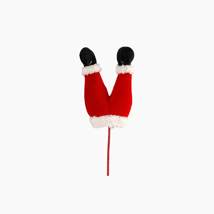 Fabric Stuffed Santa Legs Pick - 78cm