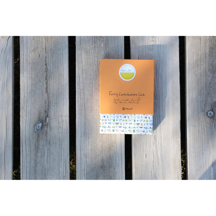 Set of 31 double-sided hand-drawn family chore cards