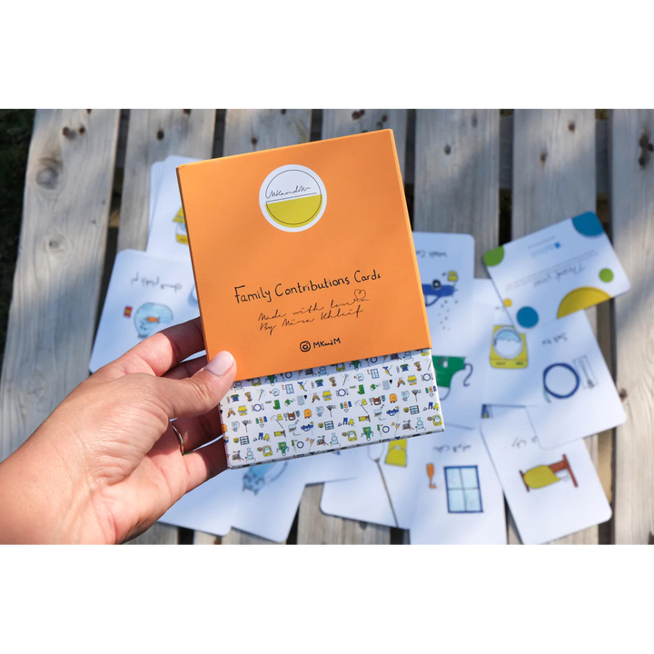 Set of 31 double-sided hand-drawn family chore cards