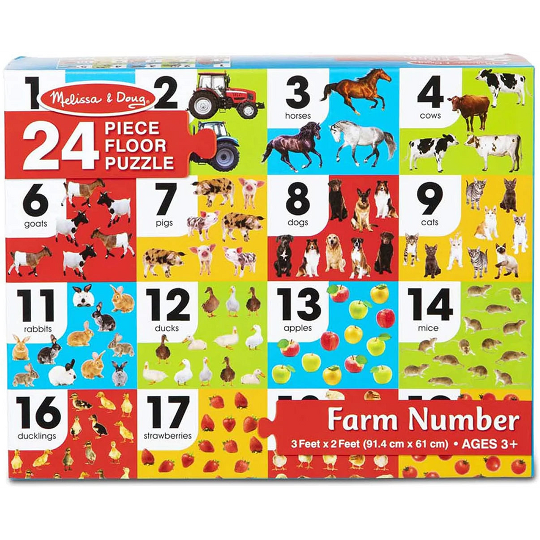 Melissa &amp; Doug Farm Number Floor Puzzle (24 PC)