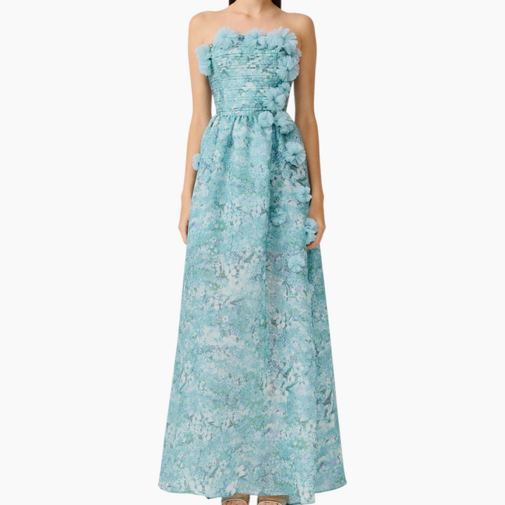 Elliott Faye Strapless Gown in Blue