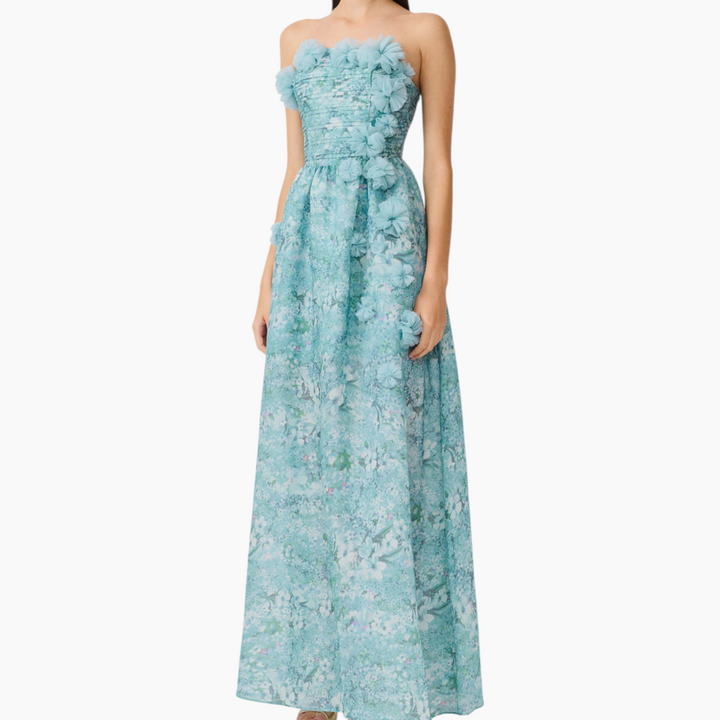 Elliott Faye Strapless Gown in Blue