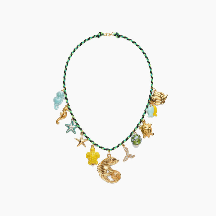 Ocean Charm Cord Necklace