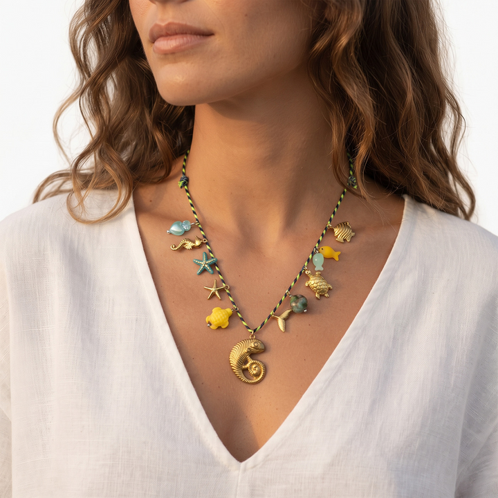 Ocean Charm Cord Necklace