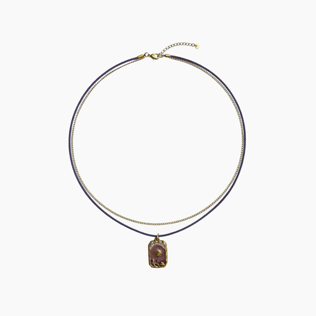 Sun Pendant Cord Necklace