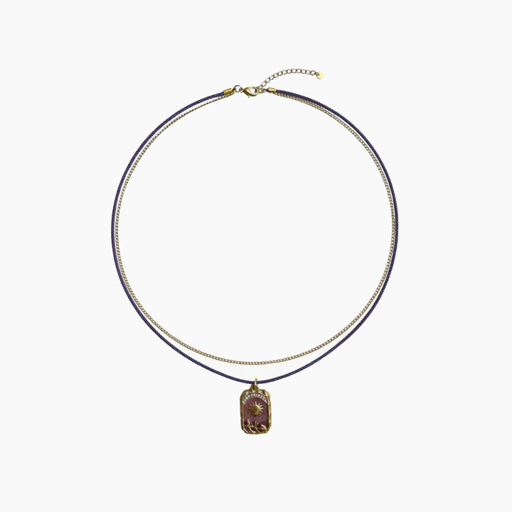 Sun Pendant Cord Necklace