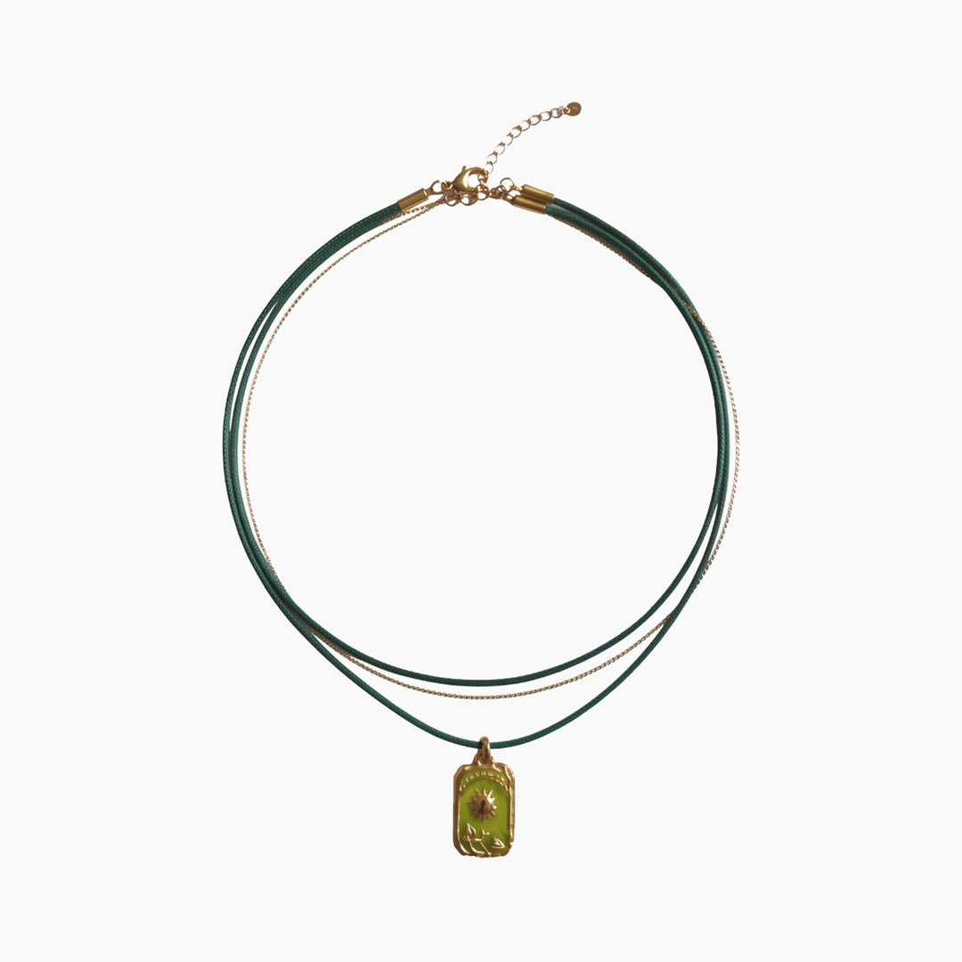 Sun Pendant Cord Necklace