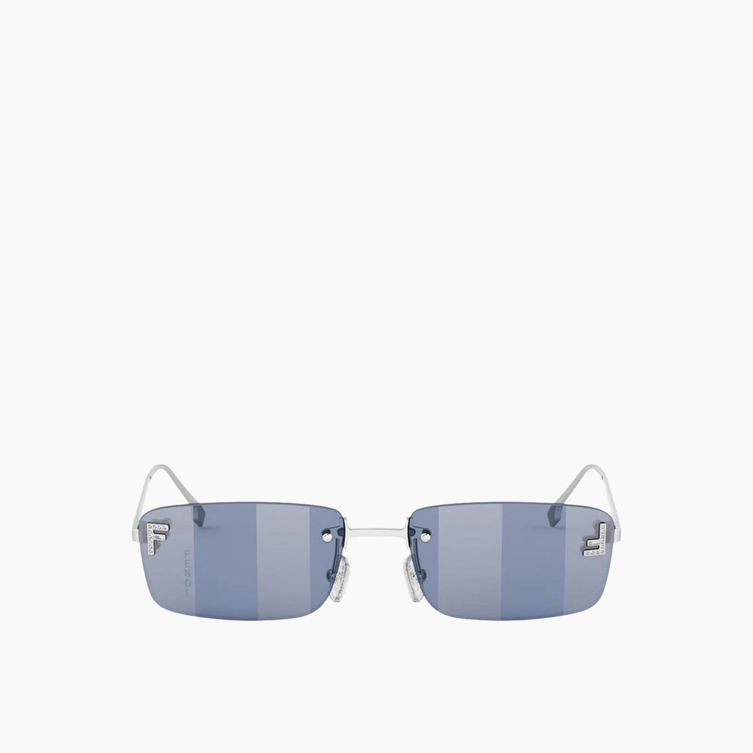 Fendi FE4172US 14V blue sunglasses with shiny silver frame