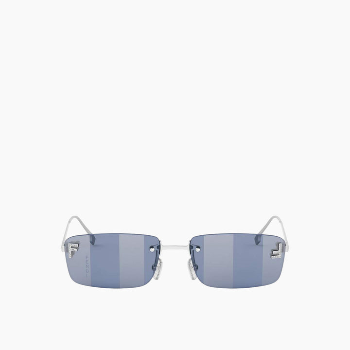 Fendi FE4172US 14V blue sunglasses with shiny silver frame