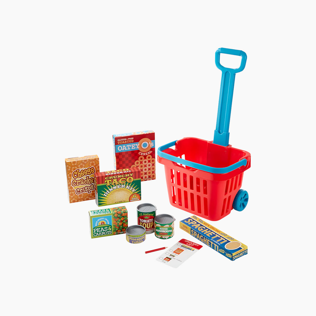 Melissa &amp; Doug Fill &amp; Roll Grocery Basket Play Set - HUNA