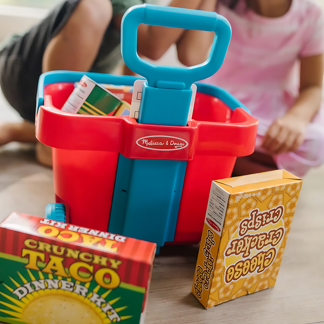 Melissa &amp; Doug Fill &amp; Roll Grocery Basket Play Set - HUNA