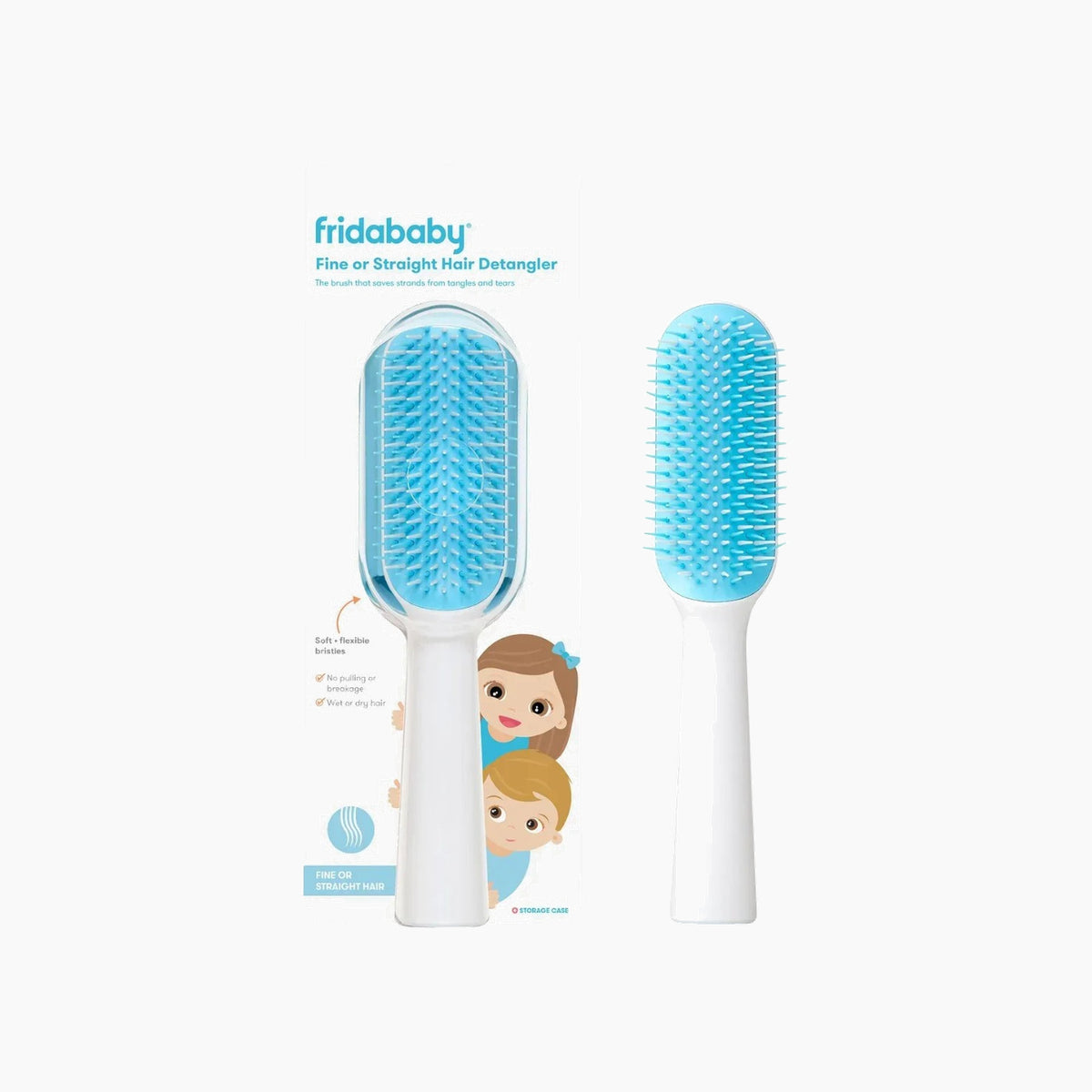 FridaBaby Fine Or Straight Hair Detangler with soft, flexible bristles