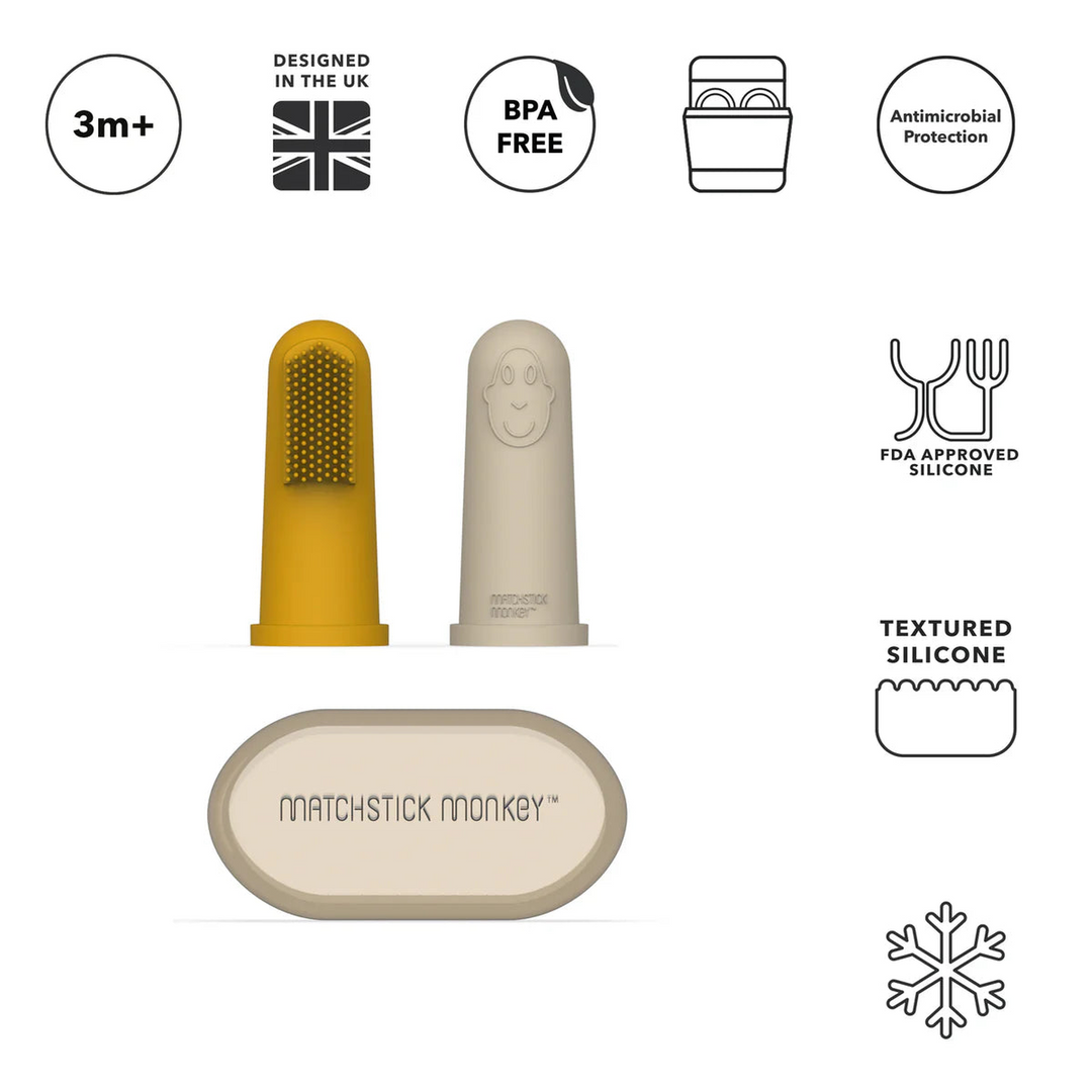 Matchstick Monkey Finger Tooth Brush with Case