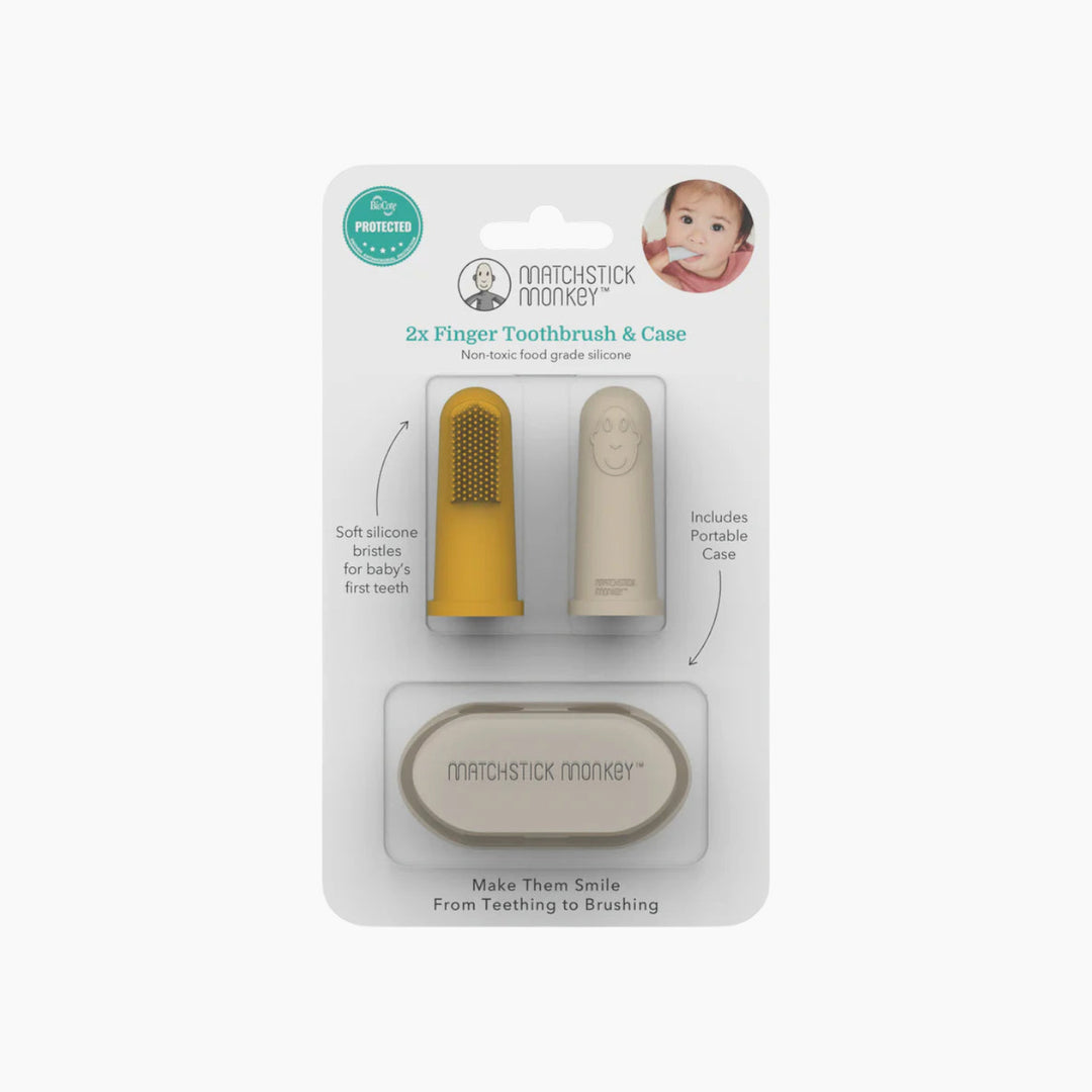 Matchstick Monkey Finger Tooth Brush with Case
