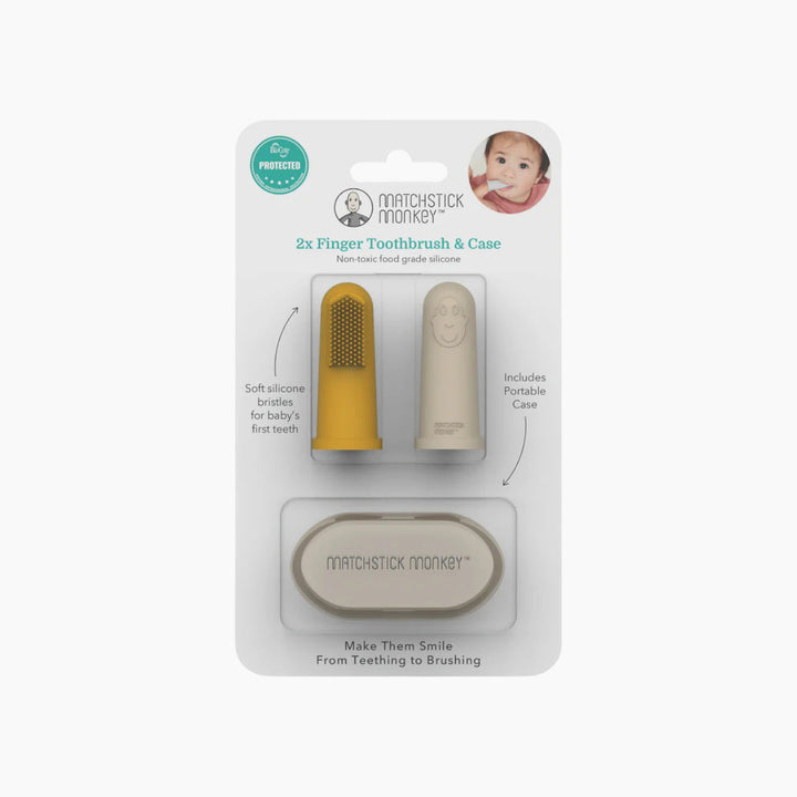 Matchstick Monkey Finger Tooth Brush with Case