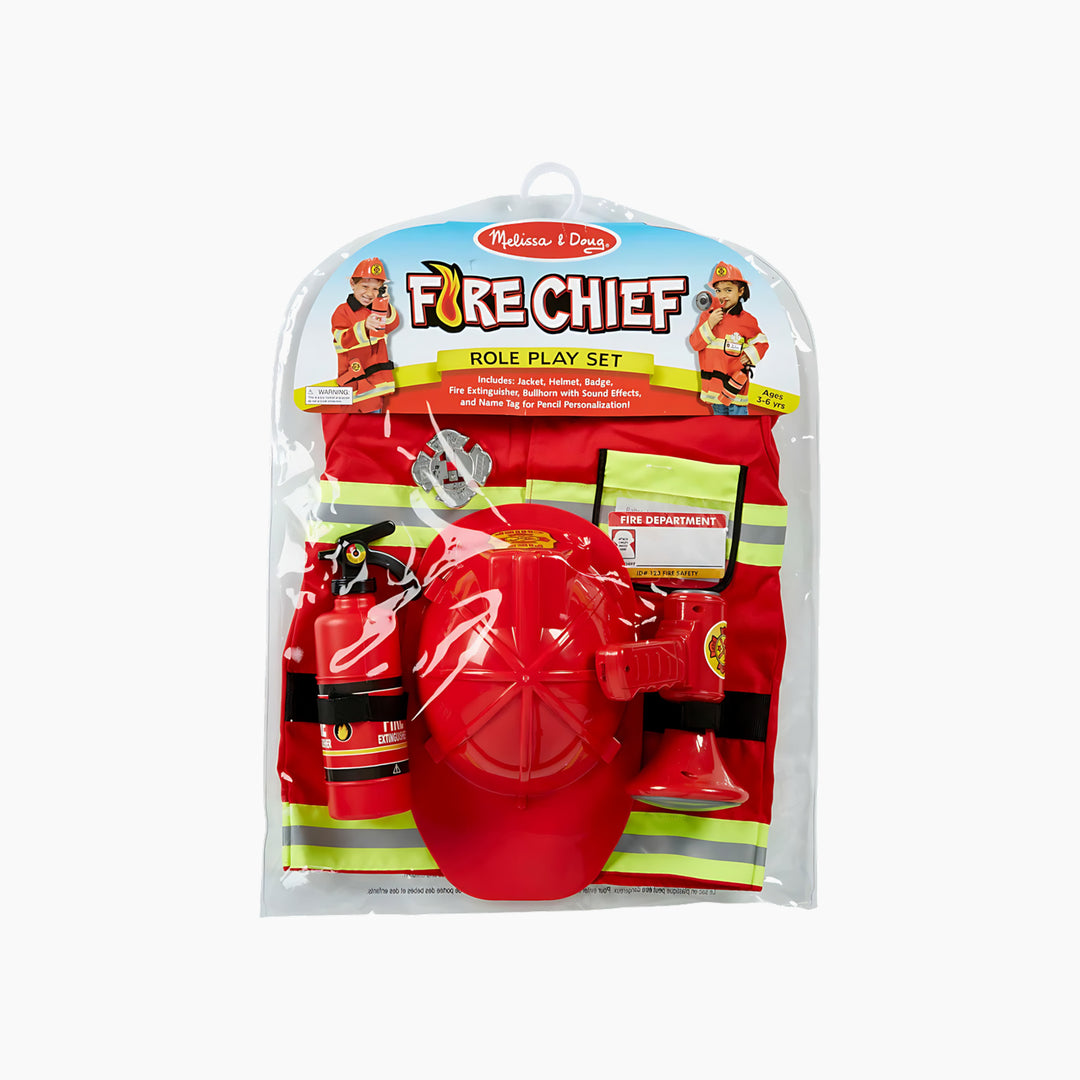 Melissa &amp; Doug Fire Chief pretend play costume set for children